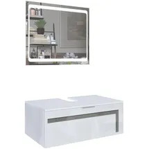 Vladon Waschbeckenunterschrank 96 x 36 cm Grau