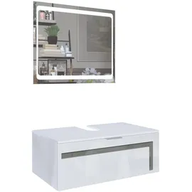 Vladon Waschbeckenunterschrank 96 x 36 cm Grau
