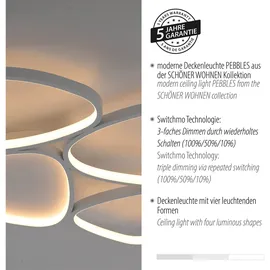 Schöner Wohnen Pebbles 1x LED-Board 35,5W rund oval weiß