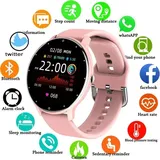 Smartwatch mit Blutdruckmessung,Fitness-Tracker,Gesundheits-Tracker Smartwatch (1,28 Zoll), IP67,wasserdichte Smartwatch für Damen und Herren Smar... - Rot