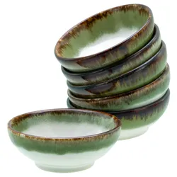 Schale CREATABLE "Cascade, Sojaschale, Ø 8 cm, 6-tlg", grün, Ø:8cm, Steinzeug, Schüsseln, Rekativglasur, Healthy Food
