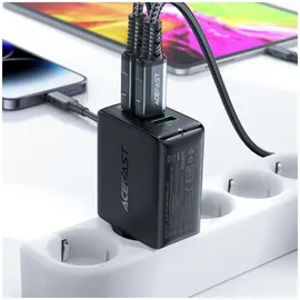 ACEFAST A41 Wall Charger, 2X USB-C / USB, GaN 65W (Black)