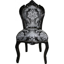 Barock Esszimmer Stuhl Schwarz Muster / Schwarz