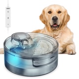 NPET Trinkbrunnen für Hunde und Katze, 5L Automatischer Wasserspender mit Regler für Große Hunde, Katzen und Mehrere Haustiere, Hunde Wasserbrunnen mit 2 Filter, DF10-CTR