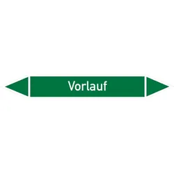 Rohrleitungskennzeichen Vorlauf - 100x15 mm Folie selbstklebend