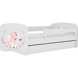 raumhirsch furniture Kinderbett mit Motiv Pferd 80 x 180 cm Holzwerkstoff weiß