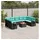 vidaXL Gartensofa-Set 10-tlg. Loungesofa schwarz