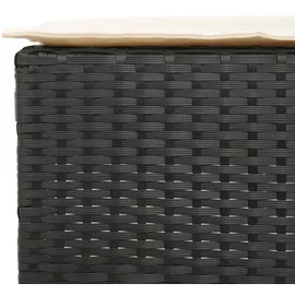 vidaXL 3-tlg. Gartenbar-Set mit Kissen Schwarz Poly Rattan
