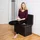 Relaxdays Faltbarer braun Holzwerkstoff, Textil, 76x73x38 cm Wohnzimmer, Hocker, Sitzhocker