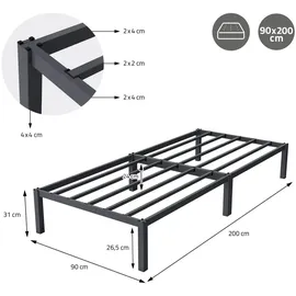 ML-Design 90 x 200 cm Anthrazit