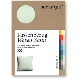 schlafgut Kissenbezug Woven Satin 40 x 40 cm Grün