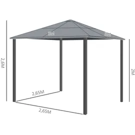 Outsunny Luxus Pavillon 3 x 3 m inkl. Seitenteile braun/natur