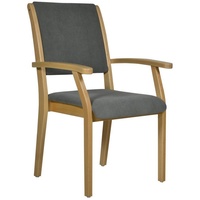 Devita Stuhl Seniorenstuhl Pflegestuhl Kerry - Verschiedene Sitzhöhen (Einzel), stapelbar, standfest, verschieden Sitzhöhe wählbar, versch. Bezüge wählbar grau