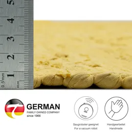 THEKO Happy Cotton Handwebteppich 70 x 250 cm Gelb