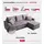 bromarkt Ecksofa LUIS Schlaffunktion Bettkasten L-Form 238x148x88cm Rosa