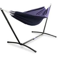 LACESTONE Hängematte mit Gestell Hängeliege Relaxliege Outdoor Indoor 180x140 bis 120kg Blau