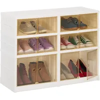 Relaxdays Faltbarer Schuhschrank, HBT: 66,5 x 86,5 x 34,5