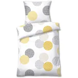 Dyckhoff Bettwäsche Kaja, senf, Weichfrottier senf-silber + Gr.: 135x200 cm 80x80 cm)