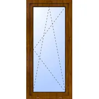 Kunststoff Balkontür "GEORG" 74 mm 2-fach Verglasung Golden Oak holzähnlich innen öffnend DIN links