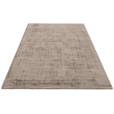 my home Teppich »Shirley«, rechteckig, Handweb Teppich, aus weicher Viskose, handgewebt, Wohnzimmer, 46560851-6 taupe 12 mm,