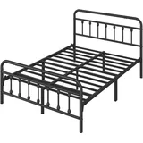 Yaheetech - Bettrahmen Metallbett Bettgestell aus Metall mit Lattenrost, Modern Gästebett Jugendbett, Schwarz 140 x 200 cm