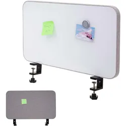 Tisch-Whiteboard HWC-G74, B√oro-Sichtschutz Trennwand Schreibtisch Magnettafel Pinnwand, Stoff/Textil ~ 60x35cm grau