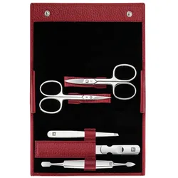 ZWILLING Beauty Maniküre Pediküre Set 5tlg. mit Nagelschere, Leder, Rot Hand- & Nagelpflegesets   