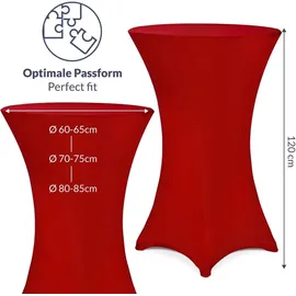 DEUBA Detex® Stehtischhusse Überzug 5er Set Ø70 cm Ø bordeaux rot