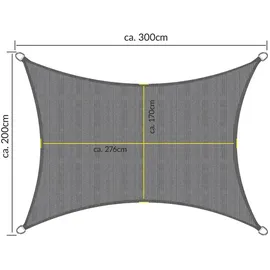Sol Royal SolVision HS9 Sonnensegel rechteckig Anthrazit 300x200 cm Sonnen- - Sichtschutz, Sonnensegel