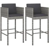 vidaXL Gartenstuhl 51,5 x 51,5 x 23,1 cm grau 2 St.