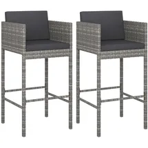 vidaXL Gartenstuhl 51,5 x 51,5 x 23,1 cm grau 2 St.