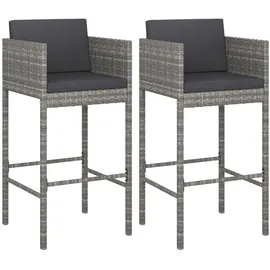 vidaXL Gartenstuhl 51,5 x 51,5 x 23,1 cm grau 2 St.