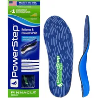 Powerstep Pinnacle, Pain Relief Insole, Supination, High Arch Support Orthotic for Women and Men, Blau/Dunkelgrün, Men's 5-5.5 / Women's 7-7.5 - Men's 5-5.5 / Women's 7-7.5