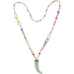 Lange Kette "Boho Bite", Damen, Gr. one size, Glas, bunt (multi), COLLEZIONE ALESSANDRO, Basic, Halsketten, Statement Piece in multicolor