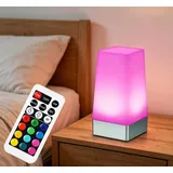 WRalwaysLX Quadratisches LED-Nachtlicht mit Fernbedienung, Farbwechsel-Tischlampe, kabelloser PIR-Bewegungssensor, empfindliche tragbare Akku-Lampe für Kinderzimmer, Schlafzimmer, Küche