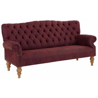 Home Affaire Chesterfield-Sofa »Lord«, mit echter Chesterfield-Knopfheftung und Ziernägeln rot