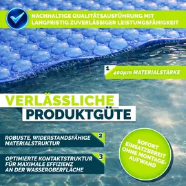 tillvex Premium Pool Solarabdeckplane Blau 305 cm