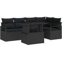 vidaXL Garten-Loungesofa-Set 6-tlg. schwarz