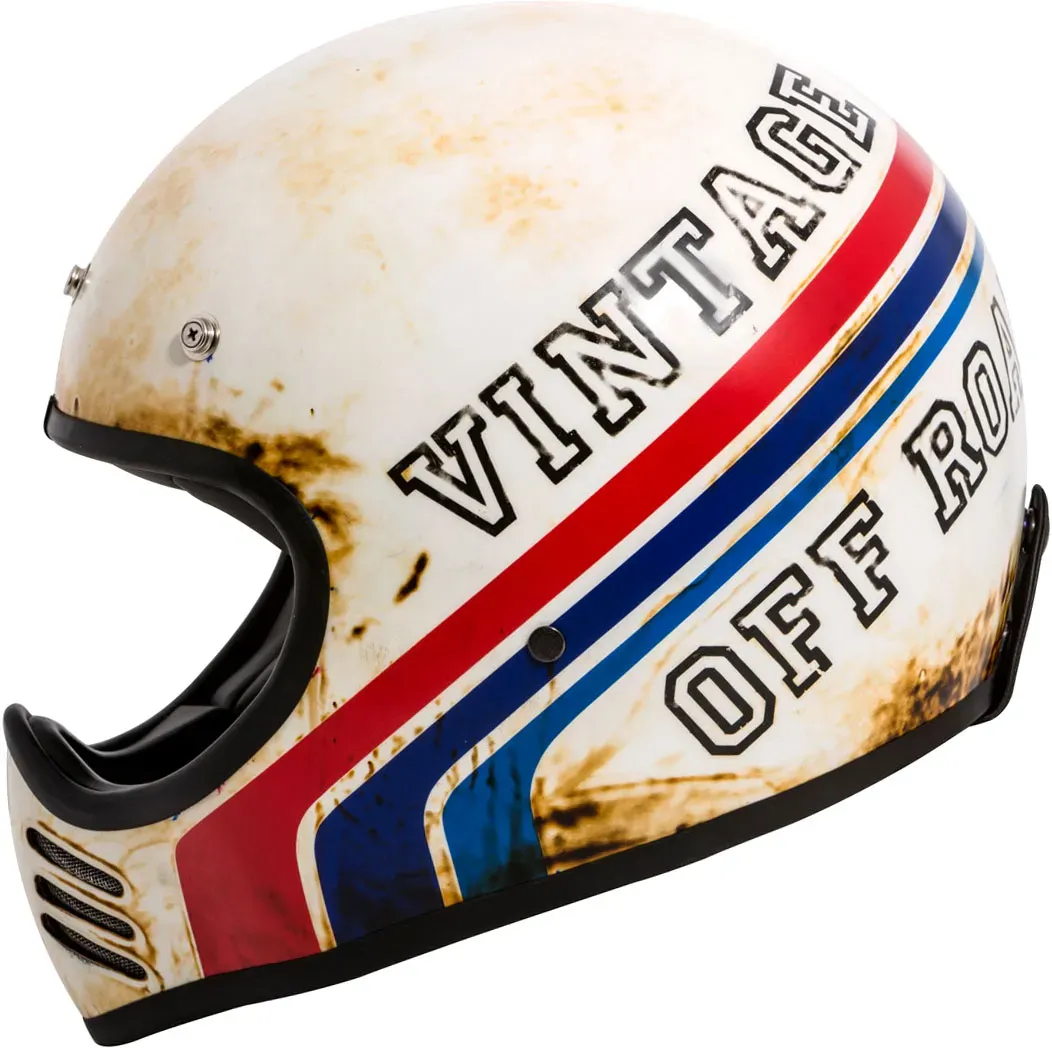 Premier Trophy MX BTR, casque intégral - Mat Blanc/Bleu/Rouge - S