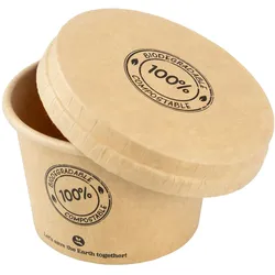 100x BIO Dressingbecher mit Deckel aus Karton 30ml Ø44mm