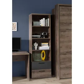 Forte Kinderregal Jacky 60 x 189 cm Holzwerkstoff braun schwarz