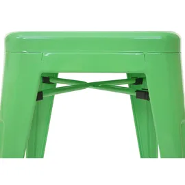 Mendler 4er-Set Barhocker Metall Industriedesign stapelbar grün