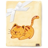 Be Mammy Warme Kuscheldecke Babydecke Blanket Baby Geschenk BE20-168 (Gelb - Katze)