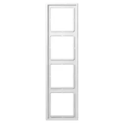 Jung LS984WW Rahmen 4fach, senkrechte und waagerechte Montage, Duroplast, LS 990, alpinweiß