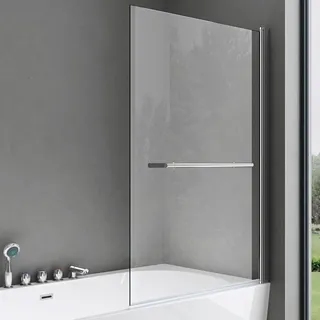 SoGood doporro Duschwand für Badewanne Badewannenaufsatz Duschabtrennung 6mm ESG-Sicherheitsglas inkl. NANO-Beschichtung