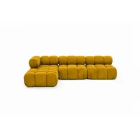 kaiser möbel Ecksofa Modulare L-Form, Veloursstoff Salvador, Gelb, Links, Selia - Gelb