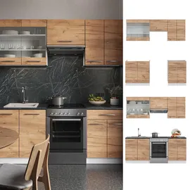Vicco Küchenzeile Fame-Line 200 cm Goldkraft Eiche/Weiß