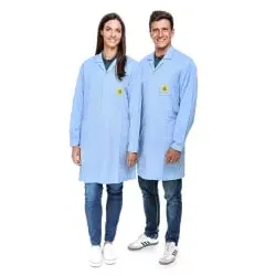 SafeGuard ESD Kittel Pro-Line, hellblau, 3/4 Länge DSWL41024 , 1 Unisex Kittel, Größe M