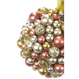 I.GE.A. Dekokugel "Perlenkugel", rosa (rosa, goldfarben), B:11cm H:11cm, Kunststoff, Dekofiguren, Hängekugel, Dekokugel