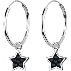 Elli Creolen Stern Kristalle 925 Silber   Damen 
